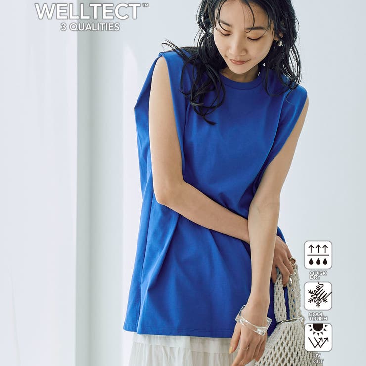 ROYAL | 【WELLTECT】タックノースリーブカットソー | coen【women】
