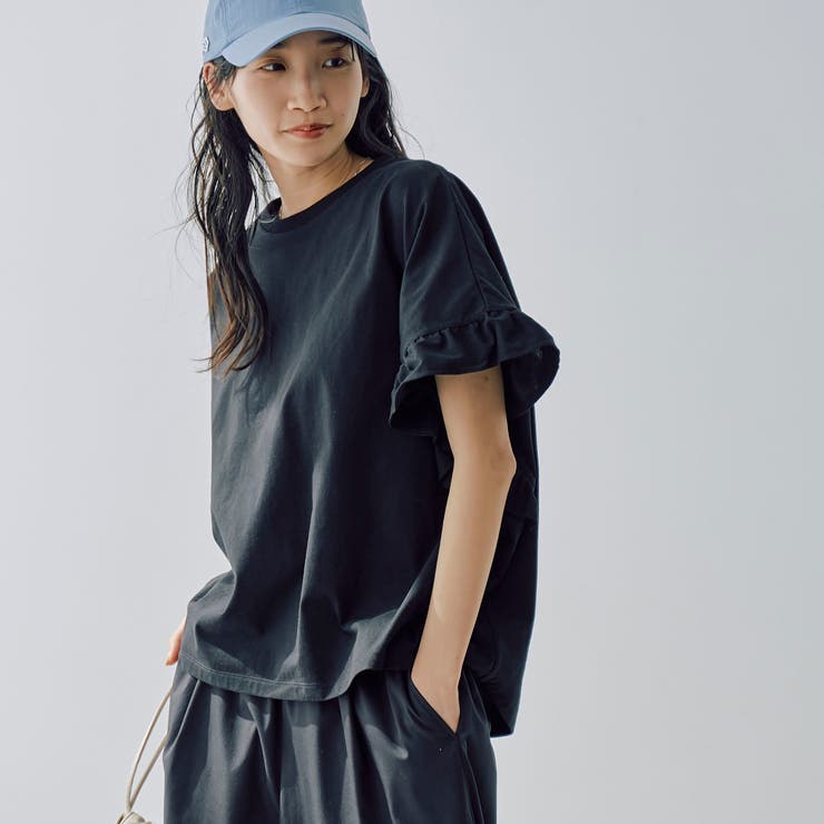 BLACK | 【WELLTECT】フリルデザインプルオーバー | coen【women】