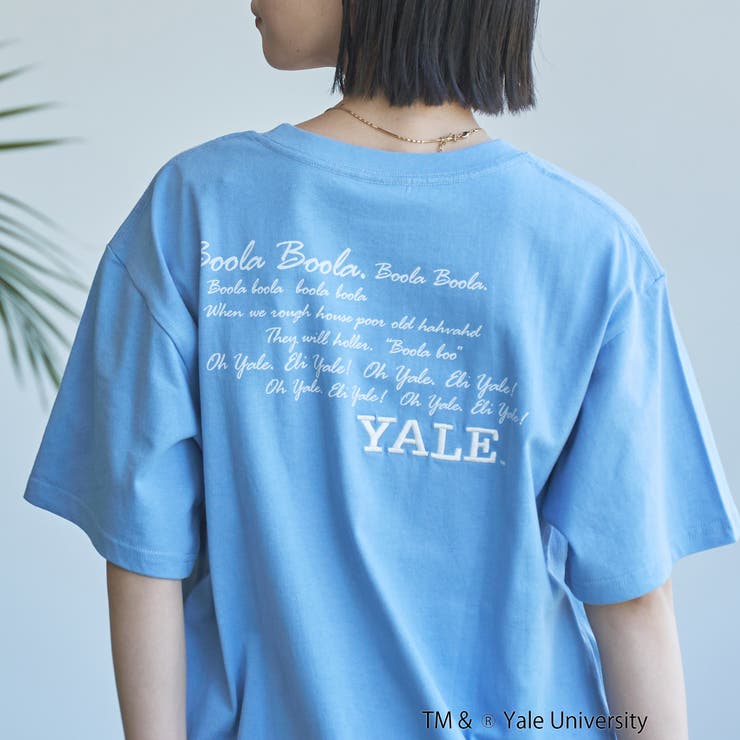 LT.BLUE | YALE別注ロゴプリントバック刺繍Tシャツ | coen【women】