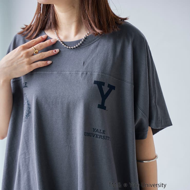 YALE別注ロゴプリントビッグフットボールTシャツ | coen【women】 | 詳細画像15 
