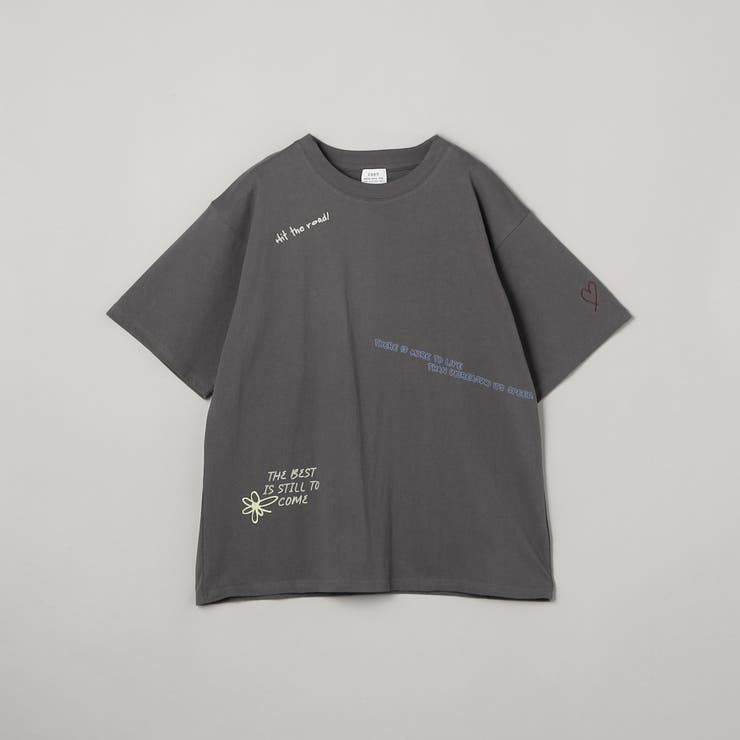 DK.GRAY | 天竺ミックスロゴＴシャツ | coen【women】