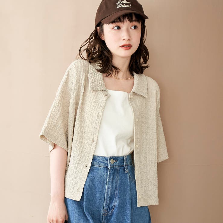 BEIGE | ポコポコハーフスリーブシャツ | coen【women】