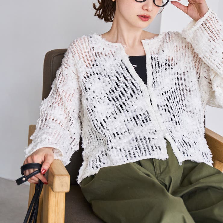 3Dフラワーメッシュカーディガン | coen【women】 | 詳細画像1 