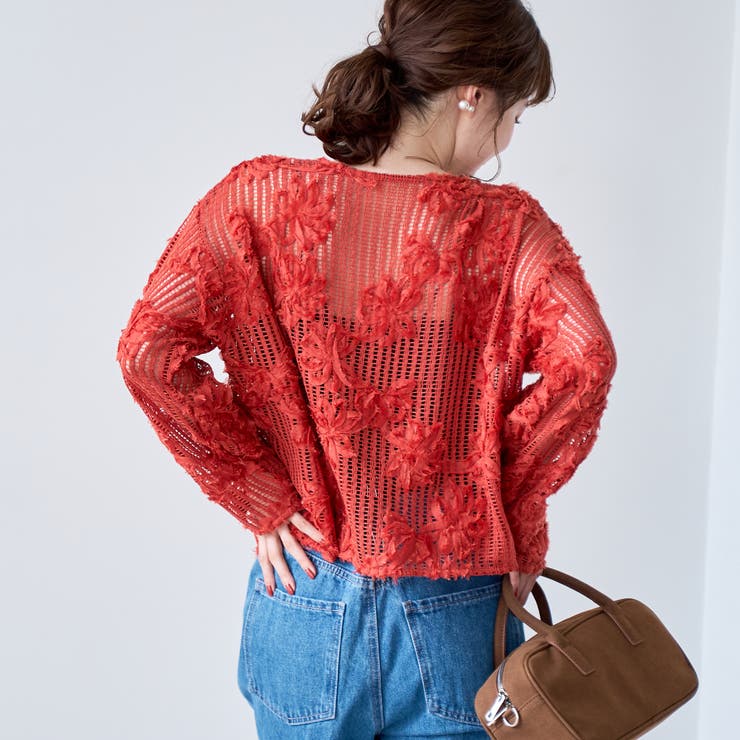 3Dフラワーメッシュカーディガン | coen【women】 | 詳細画像15 