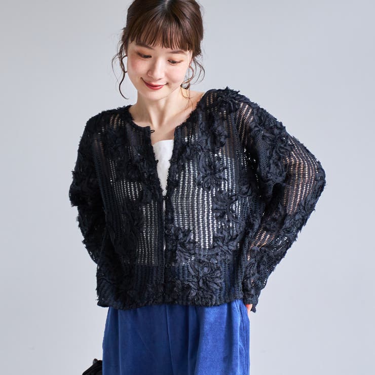 3Dフラワーメッシュカーディガン | coen【women】 | 詳細画像9 