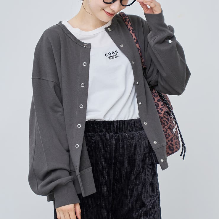 DK.GRAY | 【再入荷・新色登場】ハートモチーフ裏毛カーディガン | coen【women】