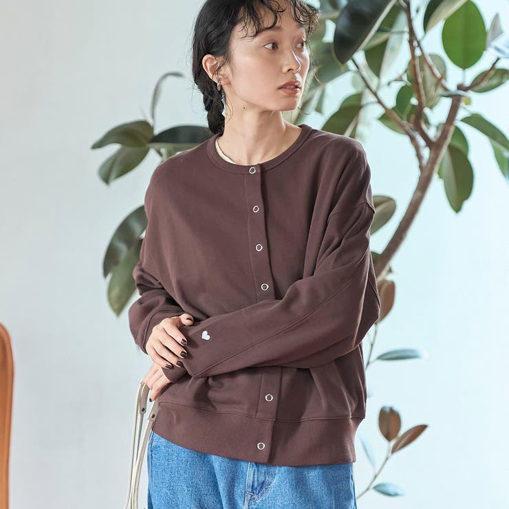 DK.BROWN | 【再入荷/新色登場】ハートモチーフ裏毛カーディガン | coen【women】