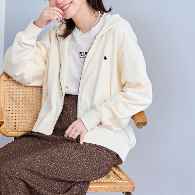 OFF WHITE | 【POLO BCS（ポロ・ビーシーエス）別注】 裏毛ジップパーカー | coen【women】