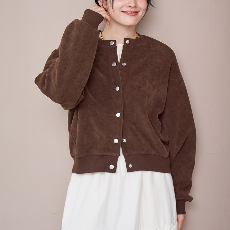 カットコール裏毛スナップカーディガン | coen【women】 | 詳細画像1 