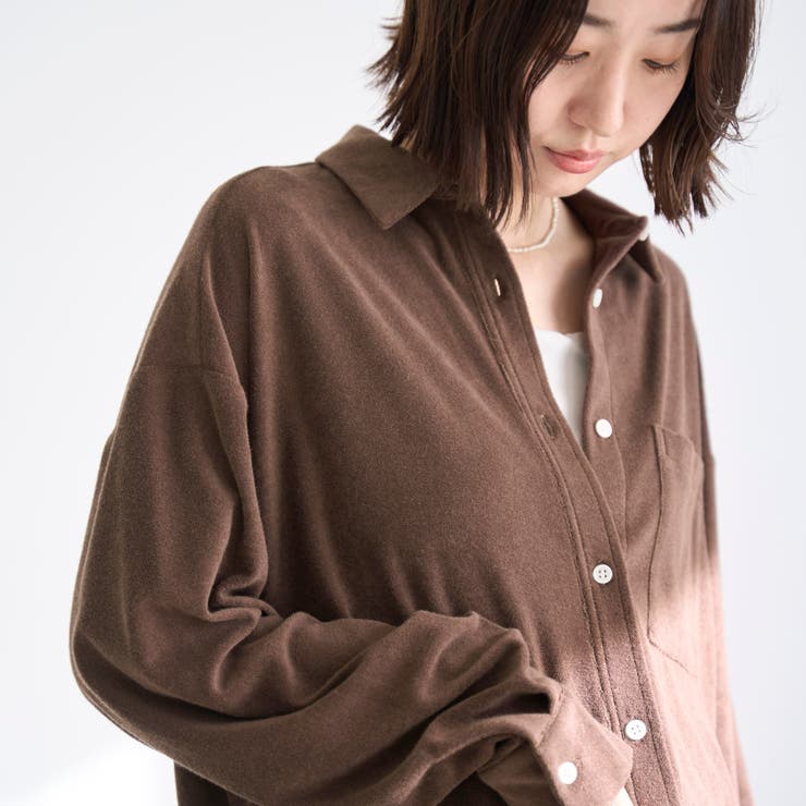 MD.BROWN | 【Feel Soft フィールソフト】パイルレギュラーカラーシャツ（インフルエン… | coen【women】