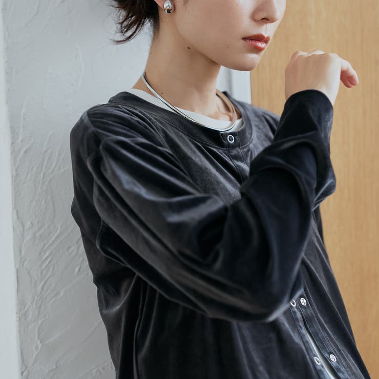 シアーベロア コンパクトクルーネック カーディガン | coen【women】 | 詳細画像7 