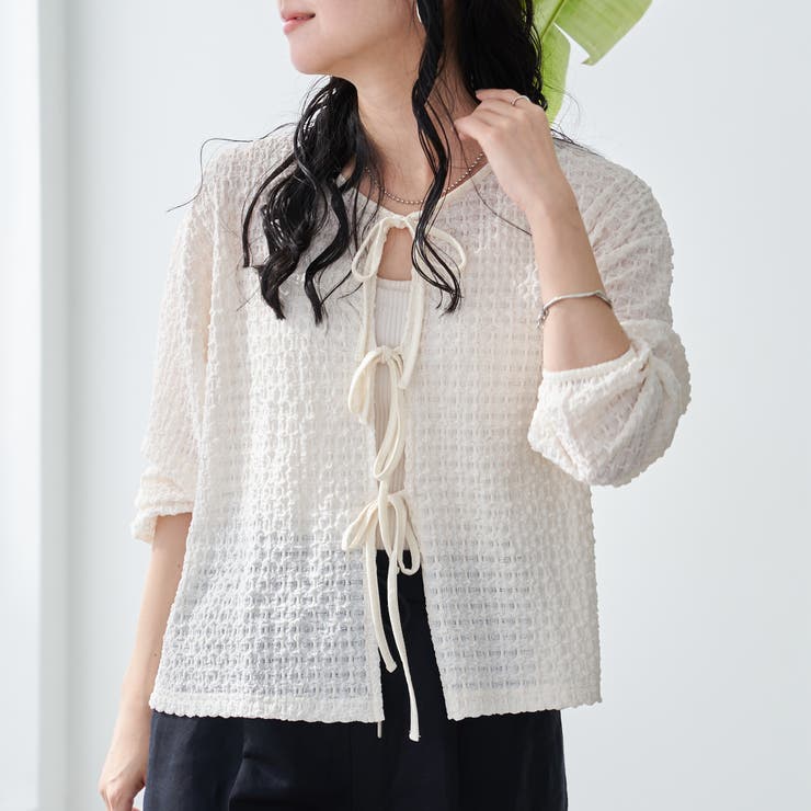 OFF WHITE | ポコポコリボンカーディガン | coen【women】