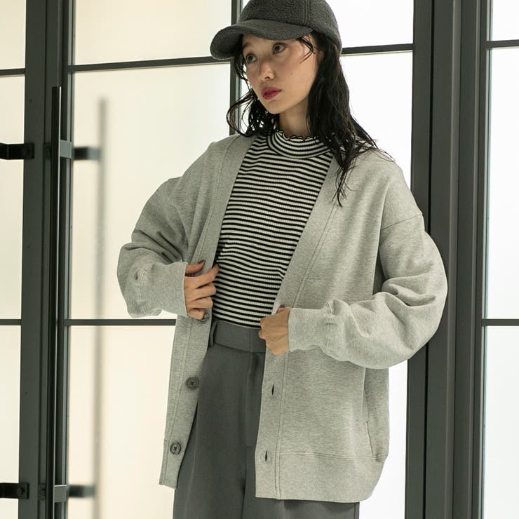 ソフト裏毛Vネックカーディガン[品番：COEW0004737]｜coen【women