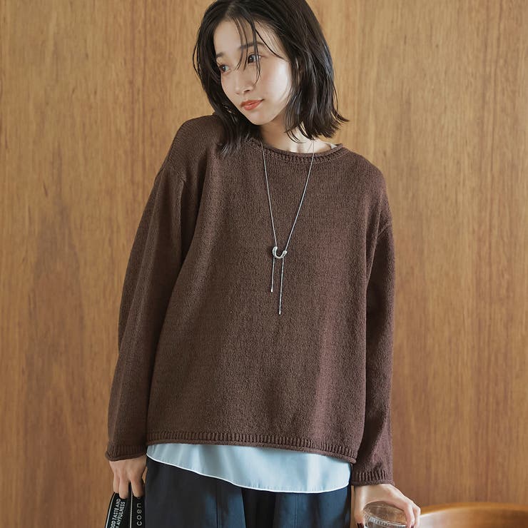DK.BROWN | ミニブークレ ボートネックニット | coen【women】