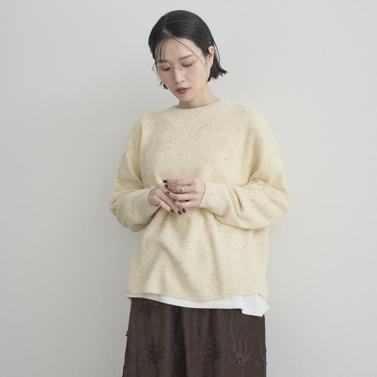 カラーメランジワッフルクルーネックニット | coen【women】 | 詳細画像16 