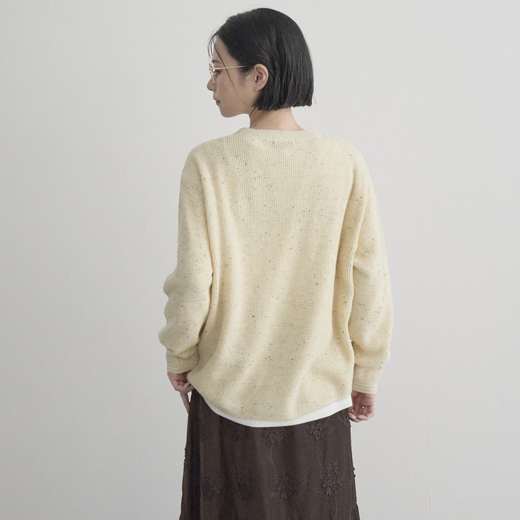 カラーメランジワッフルクルーネックニット | coen【women】 | 詳細画像18 