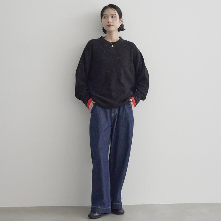 カラーメランジワッフルクルーネックニット | coen【women】 | 詳細画像2 