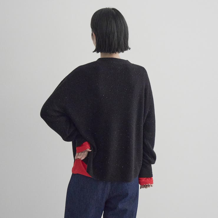 カラーメランジワッフルクルーネックニット | coen【women】 | 詳細画像6 