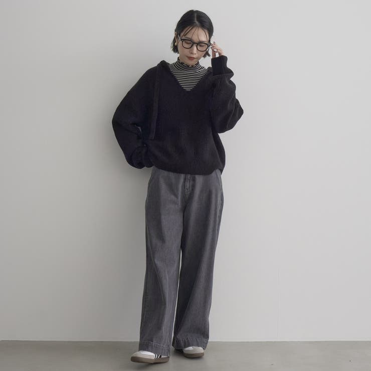 エアリーヤーン フード付きVネックニット | coen【women】 | 詳細画像10 