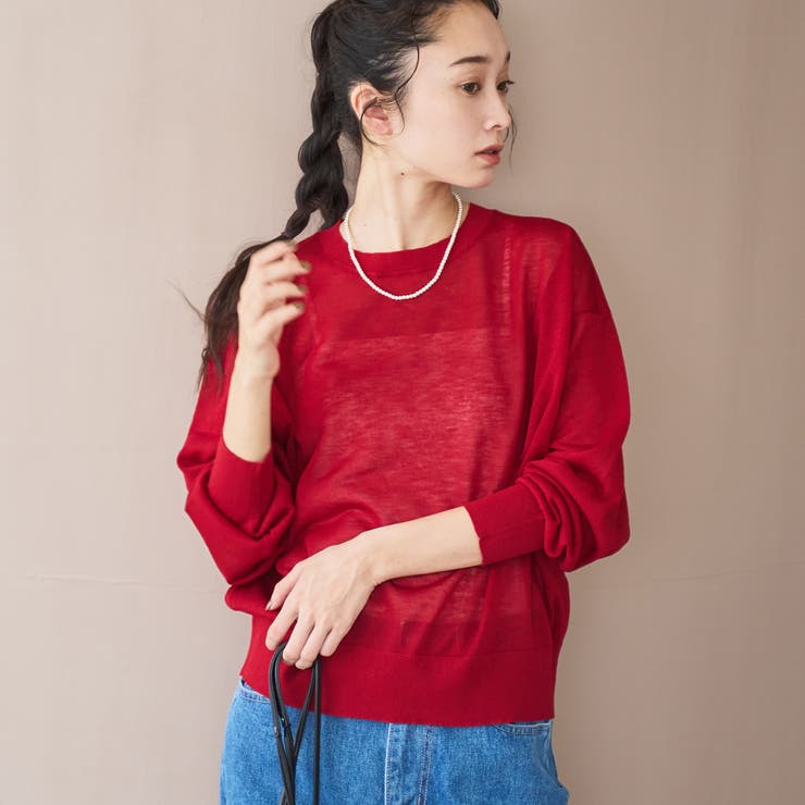 【UVカット】オータムシアークルーネックニット | coen【women】 | 詳細画像1 