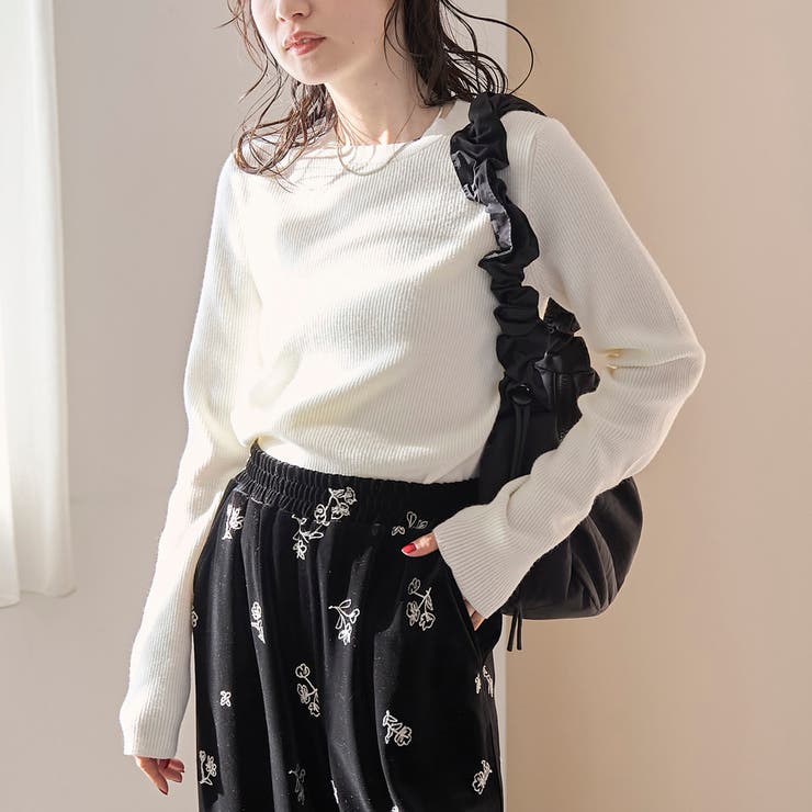 OFF WHITE | モチモチ ウォッシャブルリブクルーネックニット【Youtube紹介アイテム】 | coen【women】