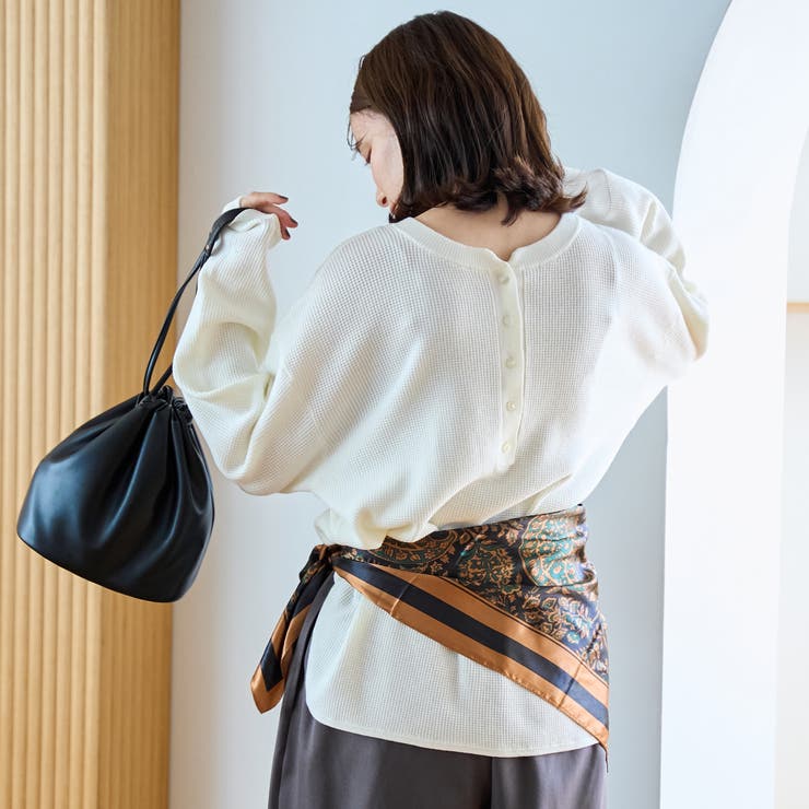 ウール混2WAY ワッフルニットプルオーバー | coen【women】 | 詳細画像4 