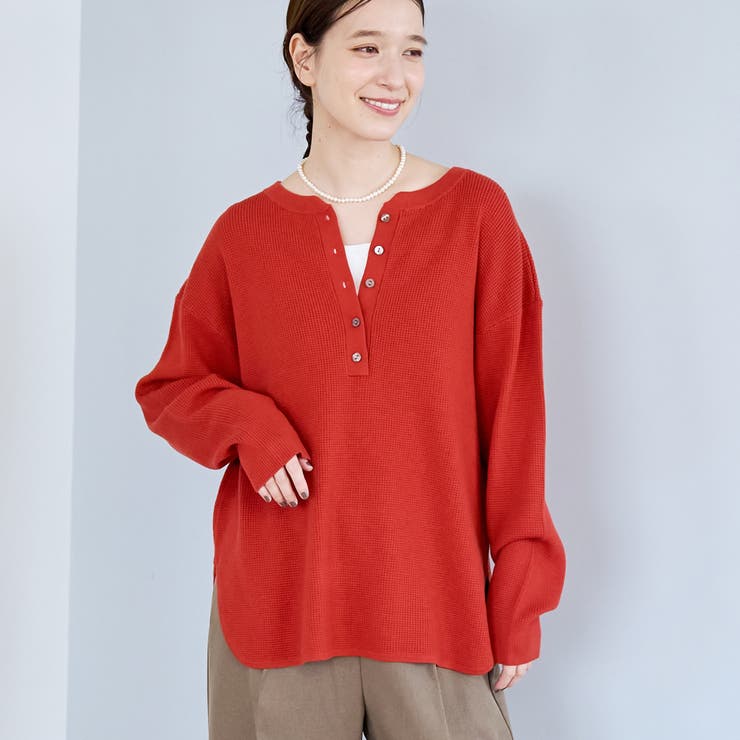 BRICK | ウール混2WAY ワッフルニットプルオーバー | coen【women】