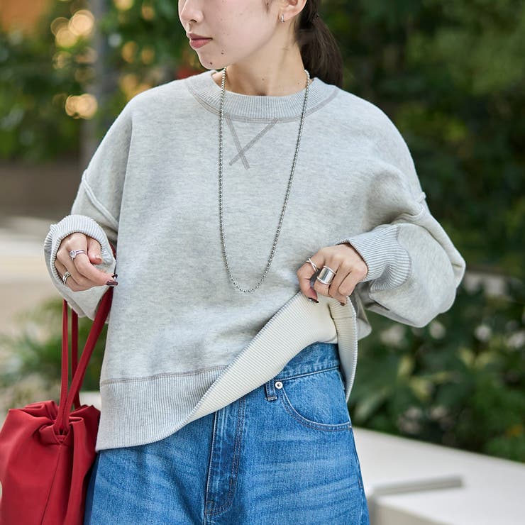 LT.GRAY | スウェットライク2wayニット | coen【women】