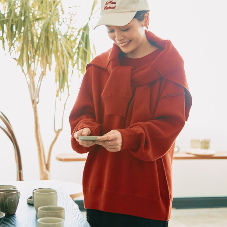 ORANGE | スウェットライク2wayニット | coen【women】