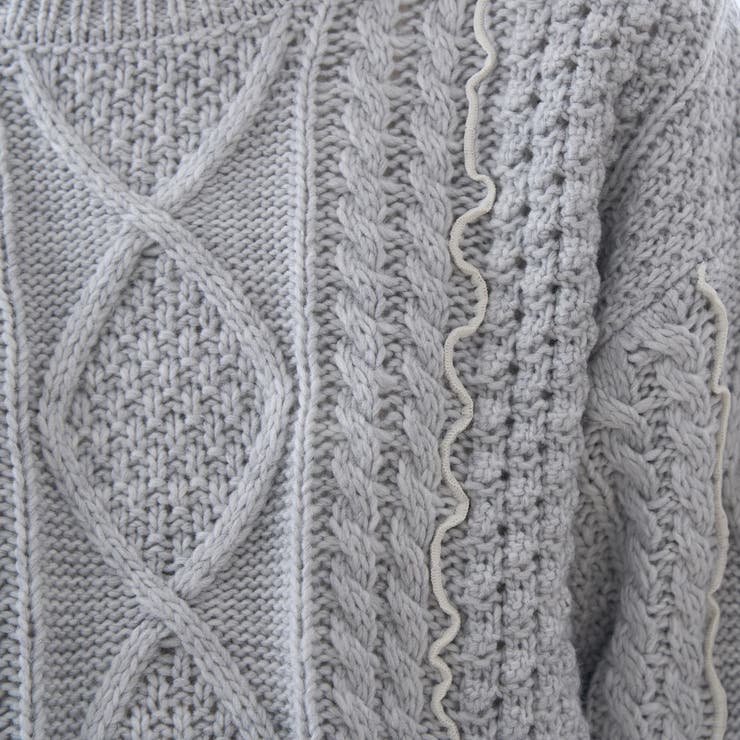 配色メローケーブル編みニットプルオーバー | coen【women】 | 詳細画像16 