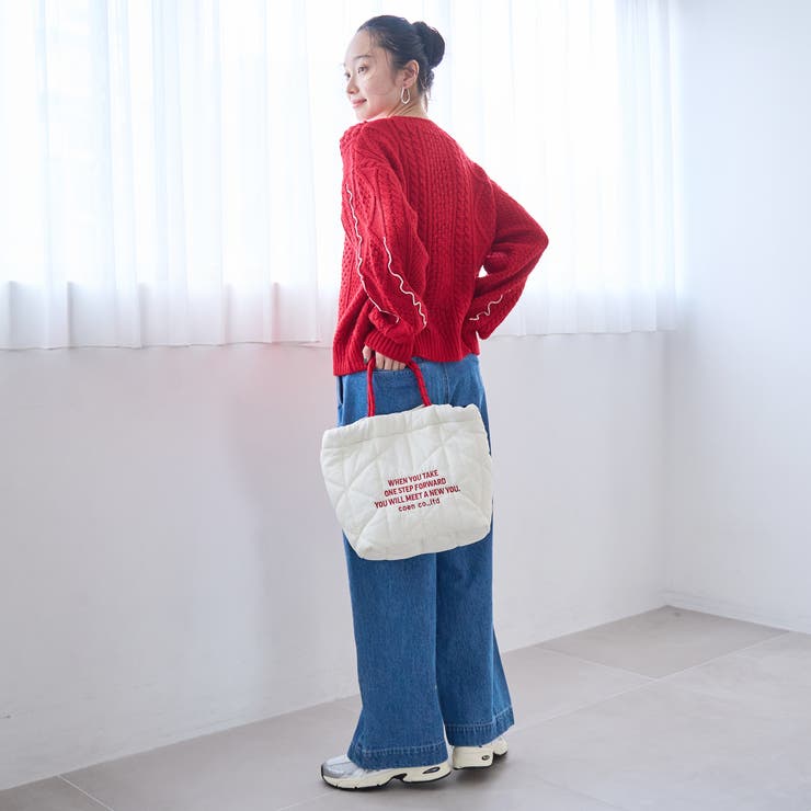 配色メローケーブル編みニットプルオーバー | coen【women】 | 詳細画像22 