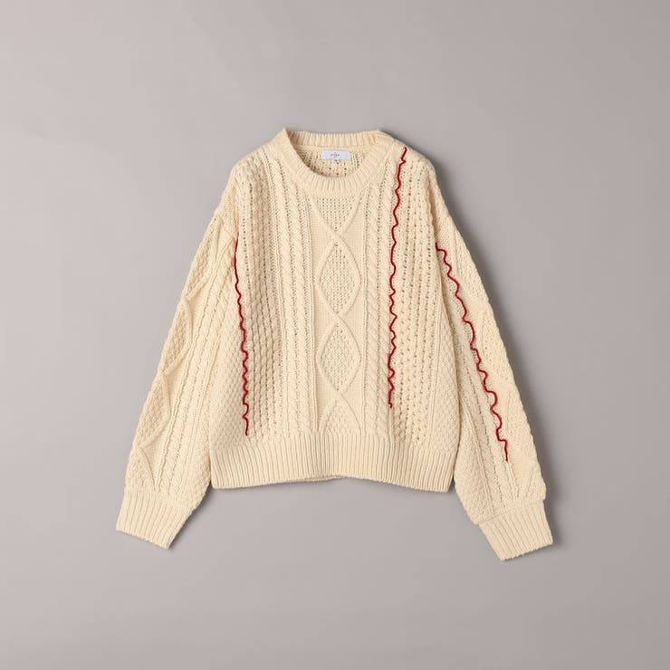 配色メローケーブル編みニットプルオーバー | coen【women】 | 詳細画像24 