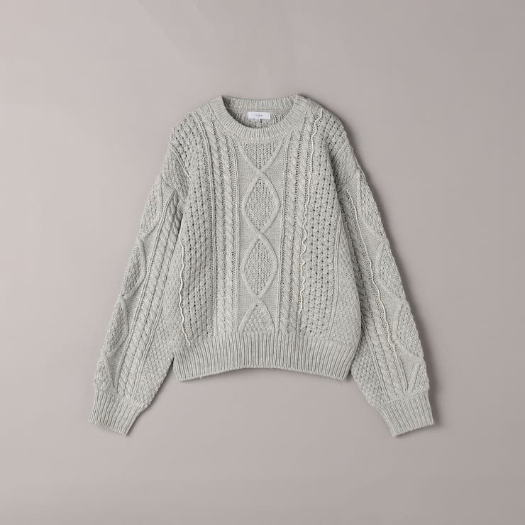 配色メローケーブル編みニットプルオーバー | coen【women】 | 詳細画像30 