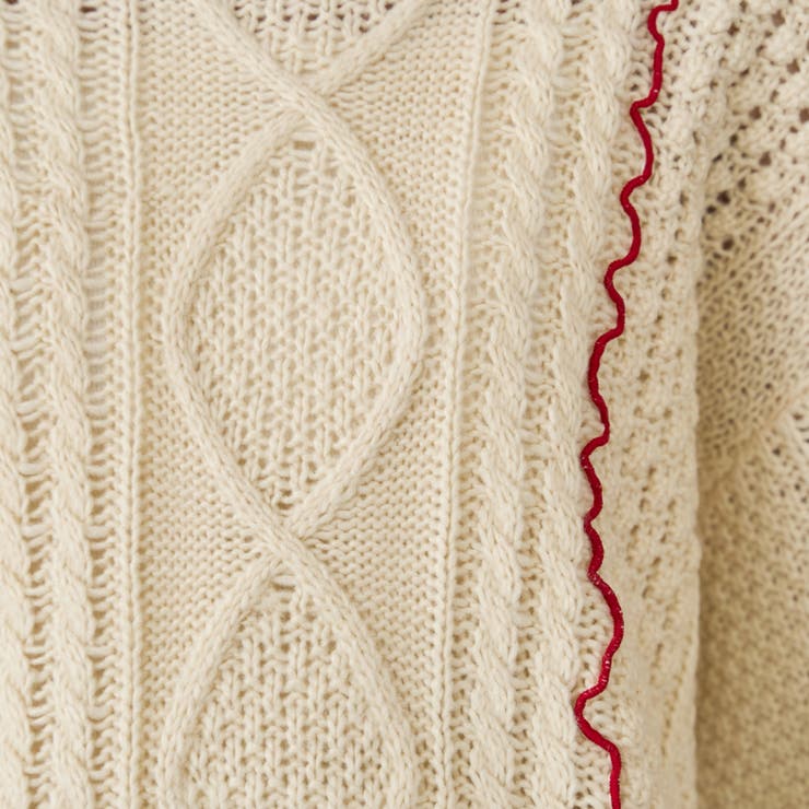 配色メローケーブル編みニットプルオーバー | coen【women】 | 詳細画像8 