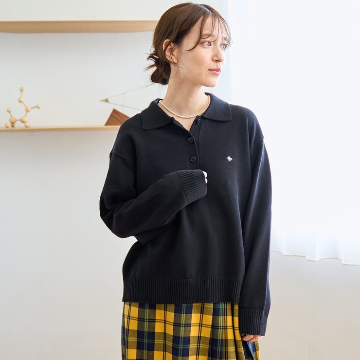  襟付きポロニット | coen【women】 | 詳細画像2 