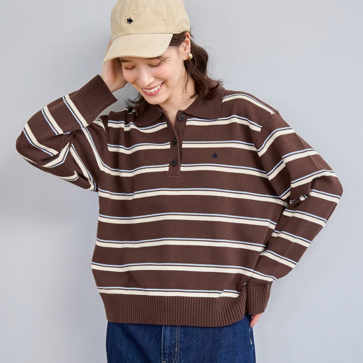 MD.BROWN |  襟付きポロニット | coen【women】