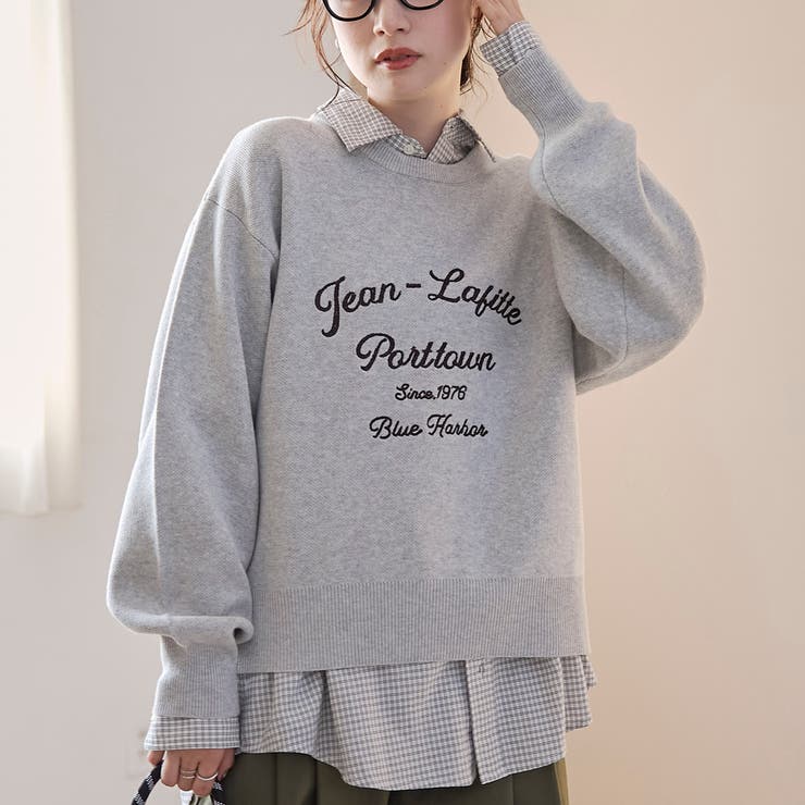 LT.GRAY | スウェットライクアソートロゴニット【Youtube紹介アイテム】 | coen【women】