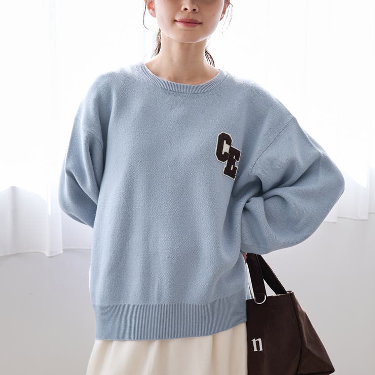 LT.BLUE | スウェットライクアソートロゴニット【Youtube紹介アイテム】 | coen【women】