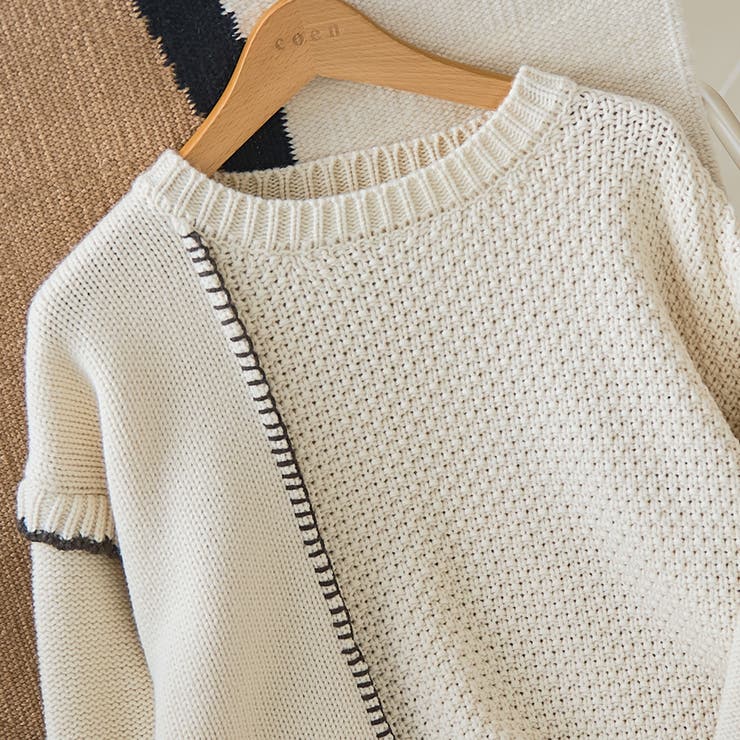 配色ステッチパッチワークニット | coen【women】 | 詳細画像10 