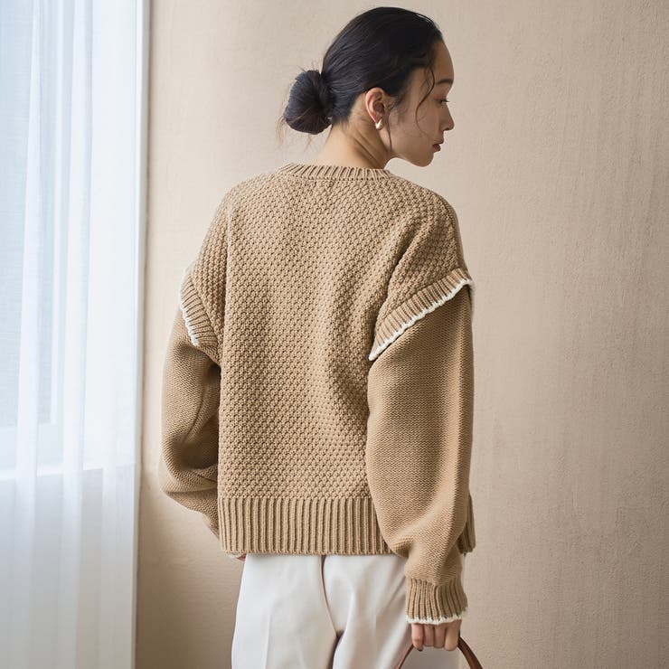 配色ステッチパッチワークニット | coen【women】 | 詳細画像22 