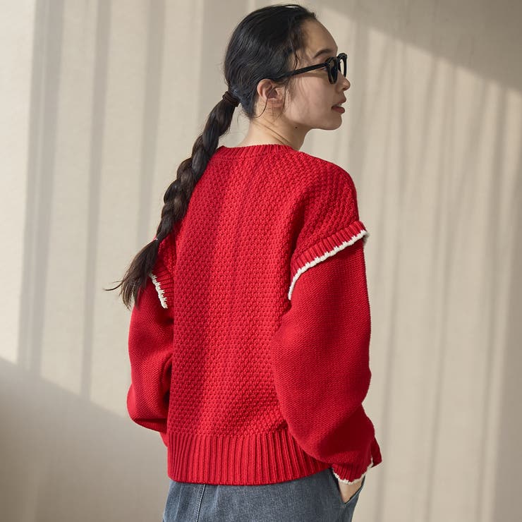 配色ステッチパッチワークニット | coen【women】 | 詳細画像29 