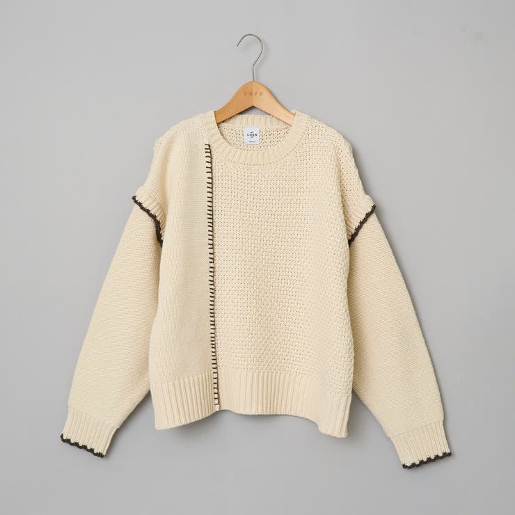 配色ステッチパッチワークニット | coen【women】 | 詳細画像37 