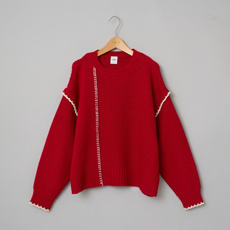 配色ステッチパッチワークニット | coen【women】 | 詳細画像47 