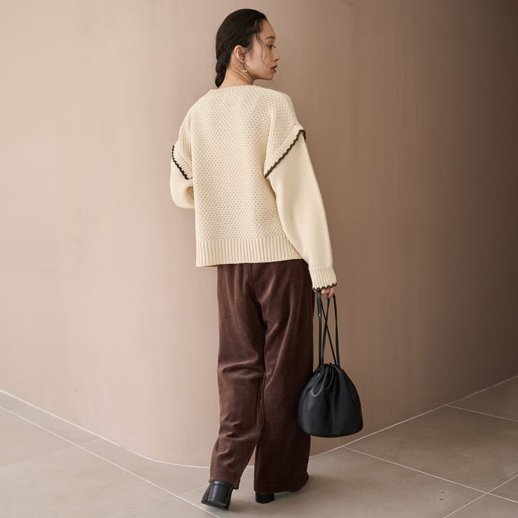 配色ステッチパッチワークニット | coen【women】 | 詳細画像7 