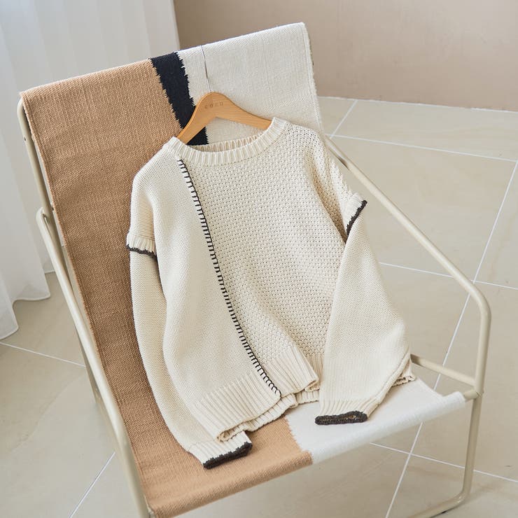 配色ステッチパッチワークニット | coen【women】 | 詳細画像9 