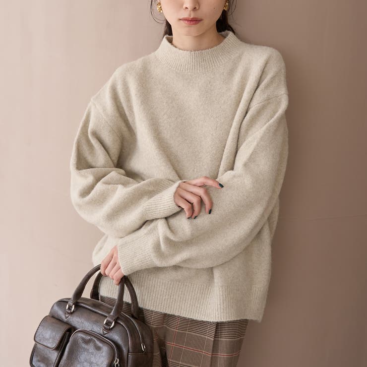 BEIGE | フラッフィーモックネック ウォッシャブルニット（WEB限定カラーあり） | coen【women】