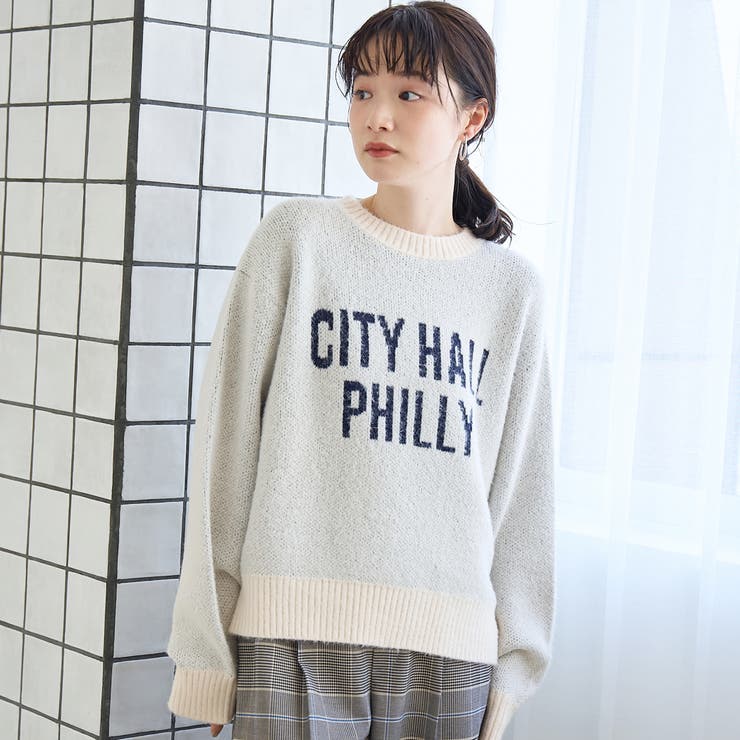 フェザーヤーンロゴジャガードニット | coen【women】 | 詳細画像2 