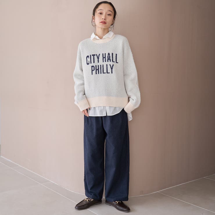 フェザーヤーンロゴジャガードニット | coen【women】 | 詳細画像7 