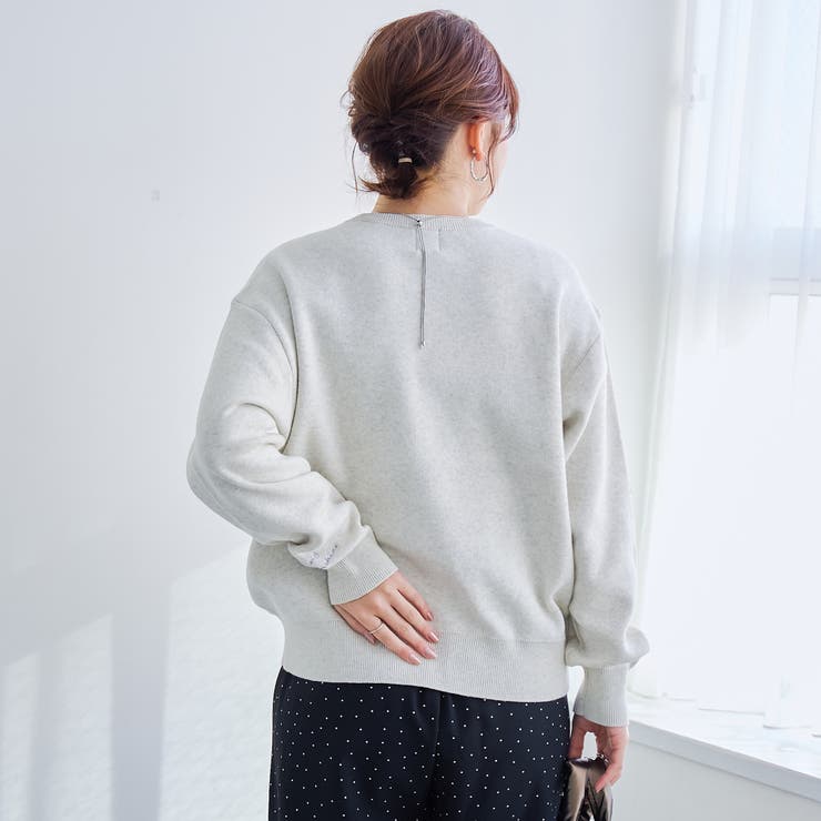 【選べる6色展開 スプリングカラー】袖刺繍 スウェットライクハイゲージニット | coen【women】 | 詳細画像10 