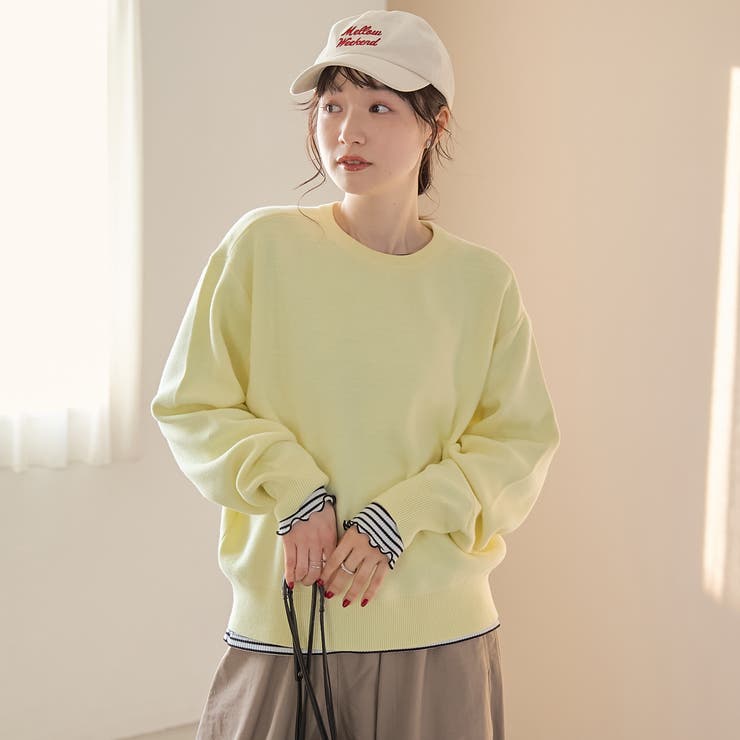 【選べる6色展開 スプリングカラー】袖刺繍 スウェットライクハイゲージニット | coen【women】 | 詳細画像24 